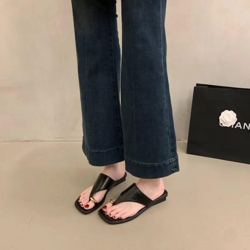 Faux Leather Thongs