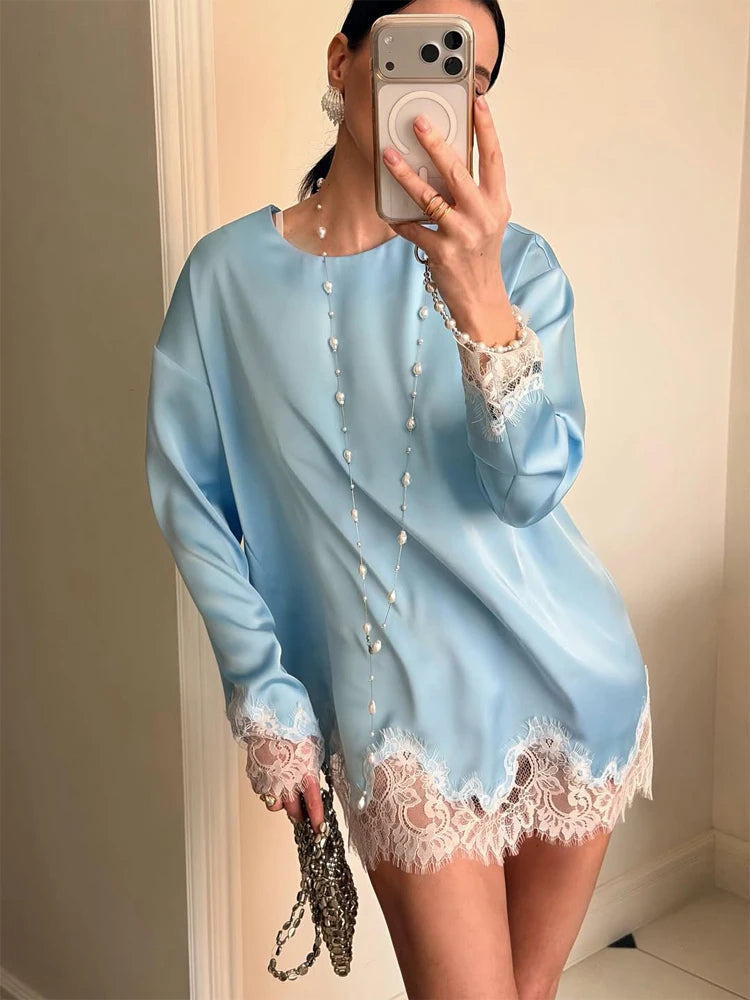 Lace Satin Dress