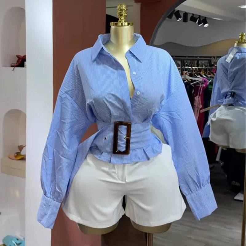 Striped Collar Blouse