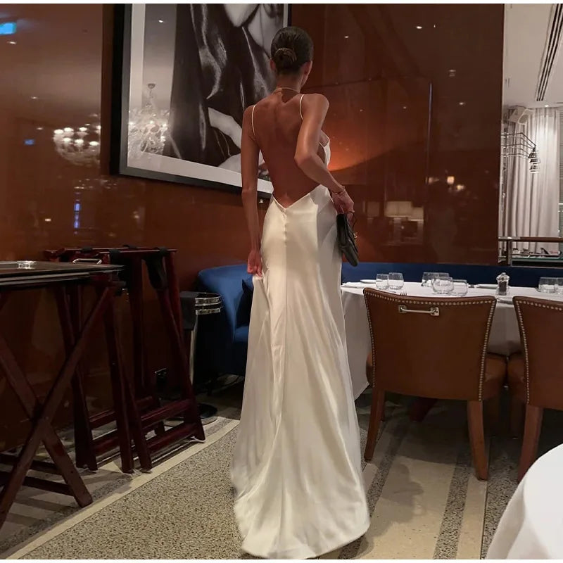 Backless Satin Gown