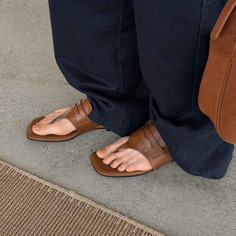 Leather Clip Sandals