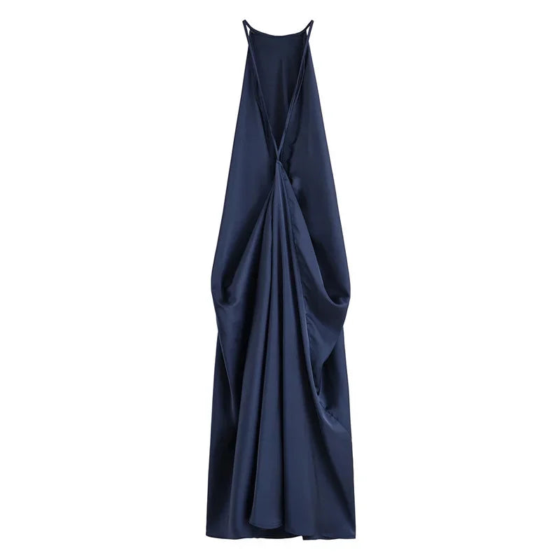 Pleated Backless Maxi