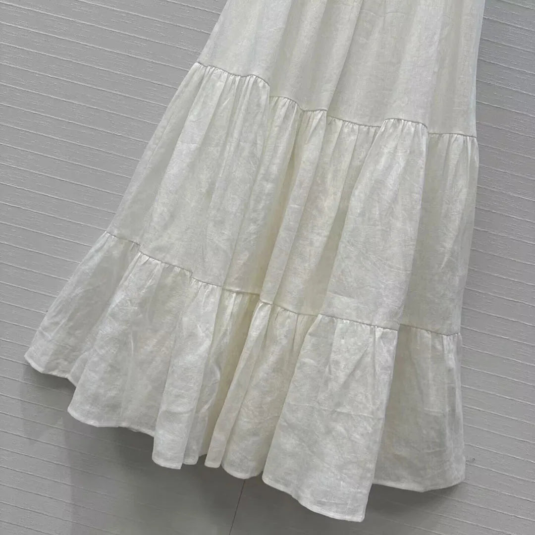 Pleated Linen Maxi