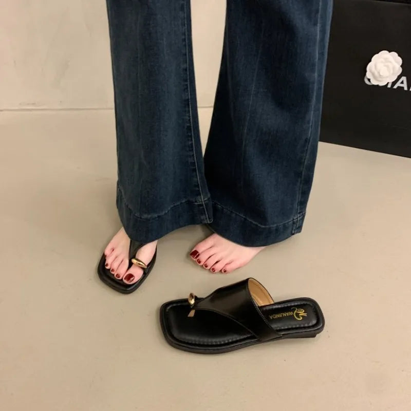 Faux Leather Thongs