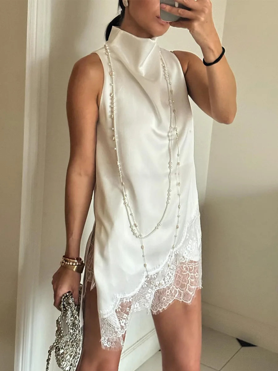 Satin Lace Vest