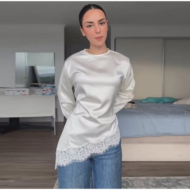 Satin Lace Blouse