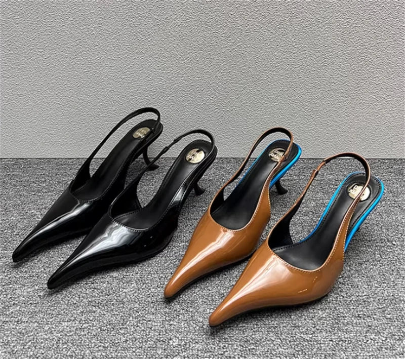 Sculptural Patent Pumps