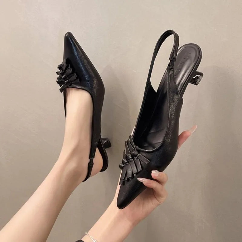 Bow Kitten Slingbacks