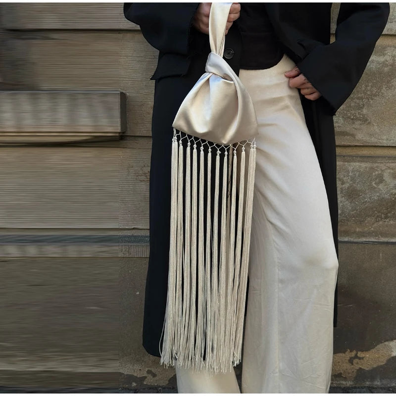 Tassel Satin Handbag