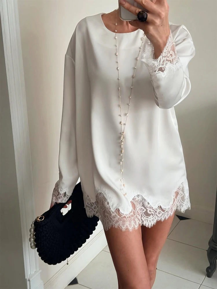 Lace Satin Dress