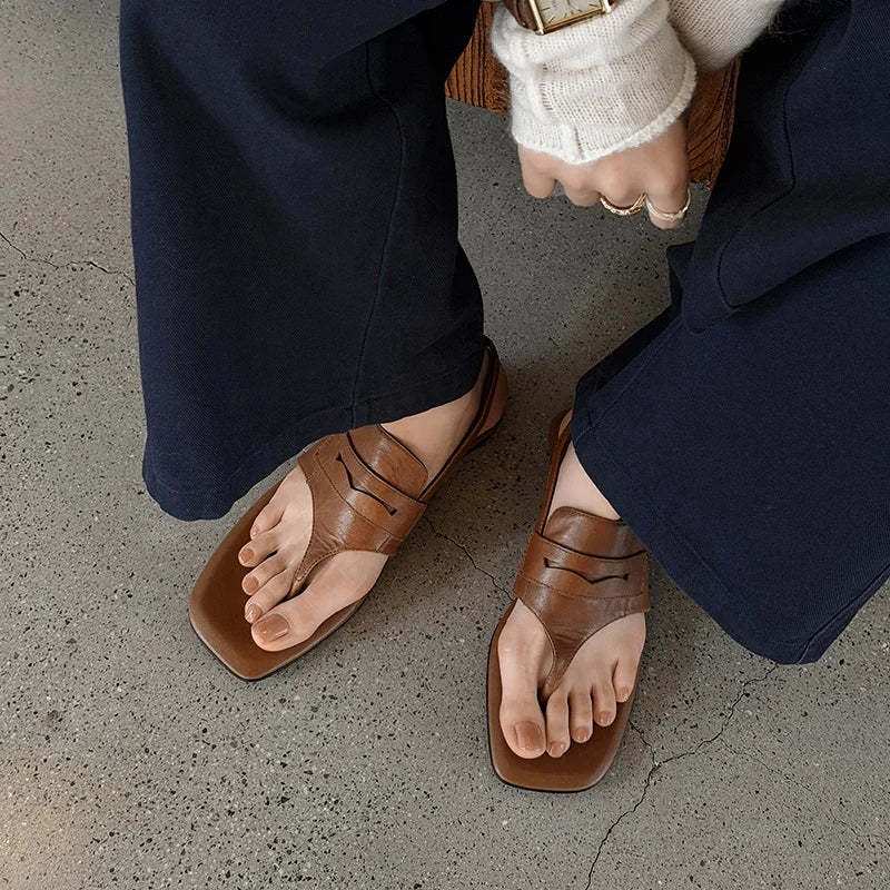 Leather Clip Sandals