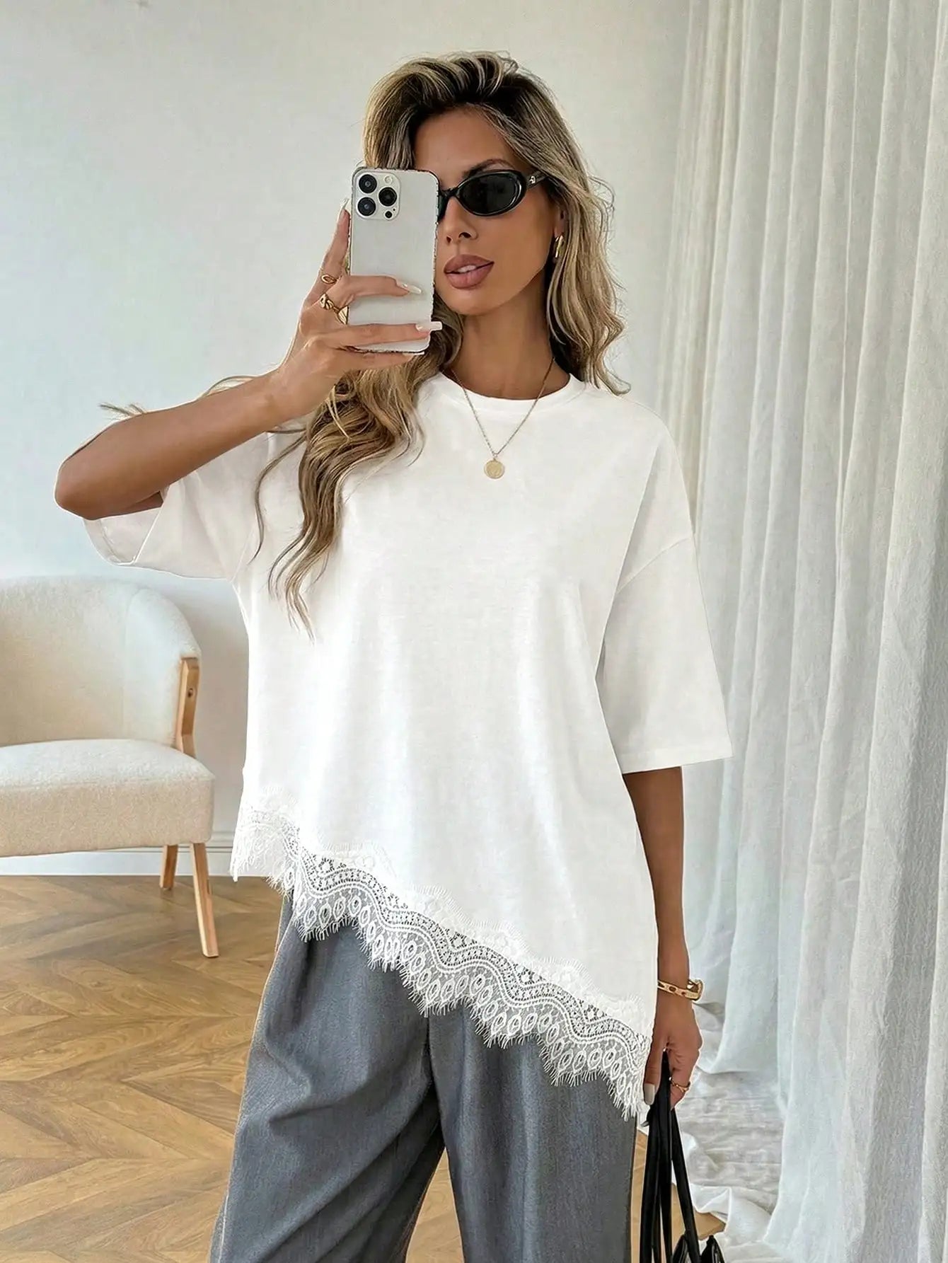 Lace Ruffle Top