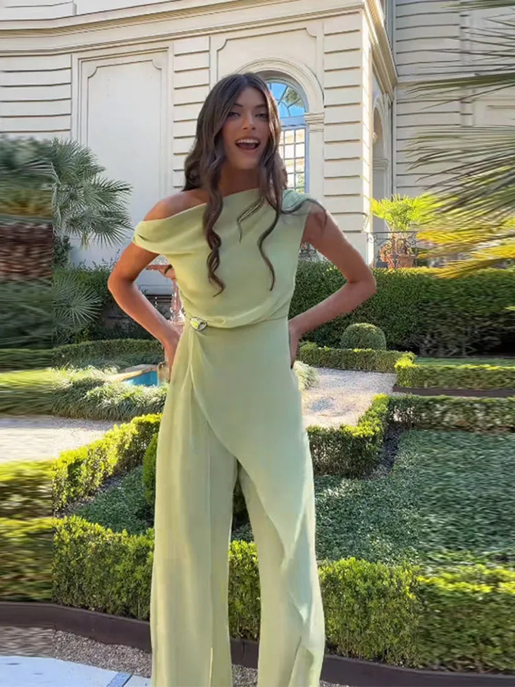 Chiffon Draped Jumpsuit