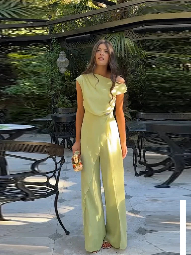 Chiffon Draped Jumpsuit