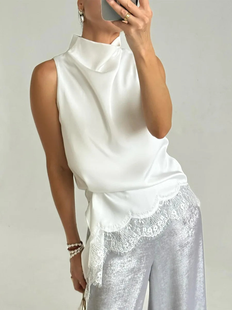Satin Lace Vest