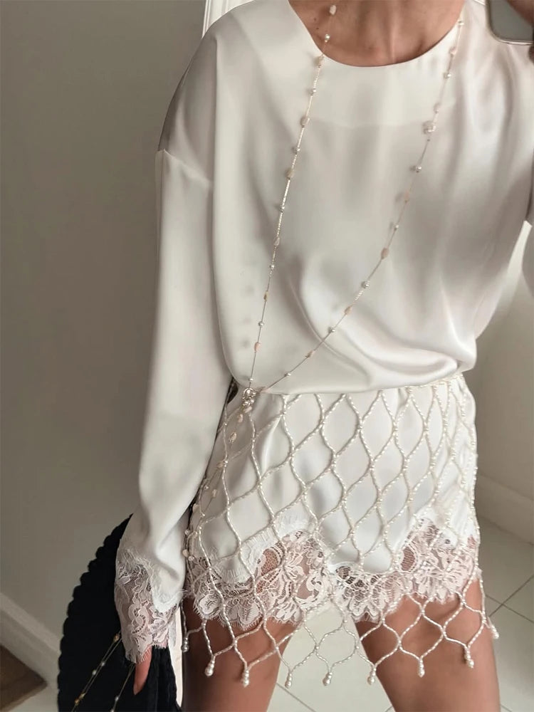 Lace Satin Dress