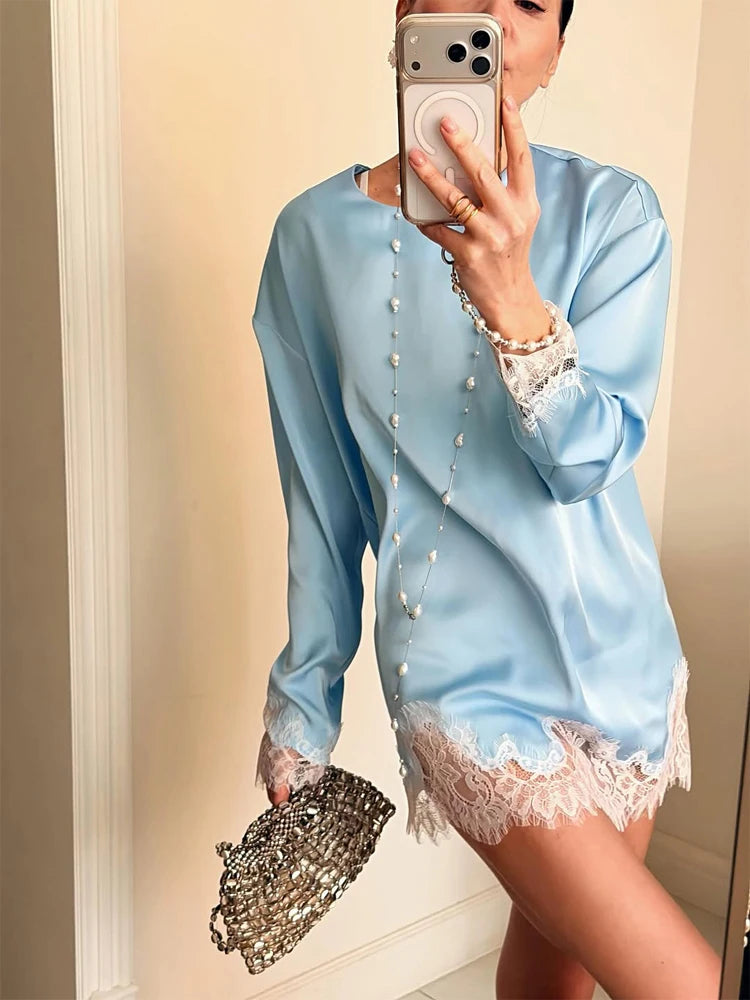 Lace Satin Dress