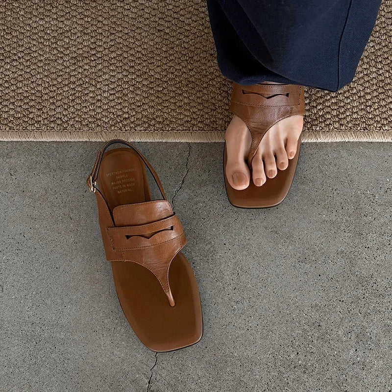 Leather Clip Sandals