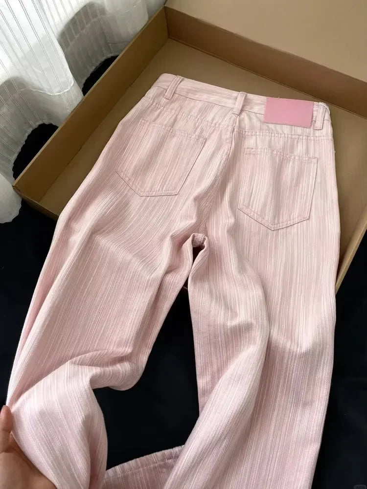 Wide Pink Jeans