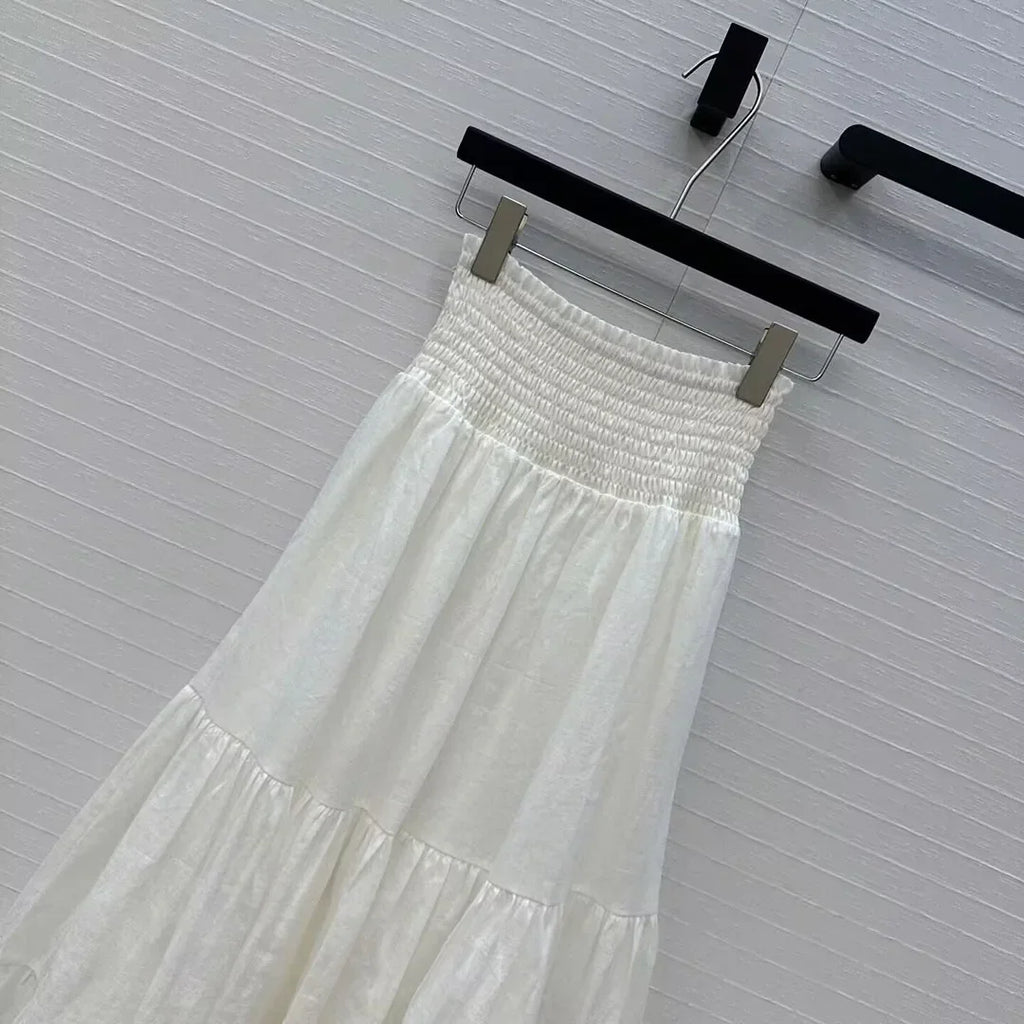 Pleated Linen Maxi