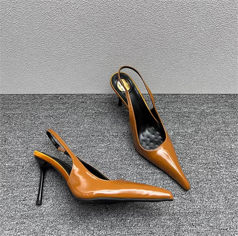 Sculptural Patent Pumps