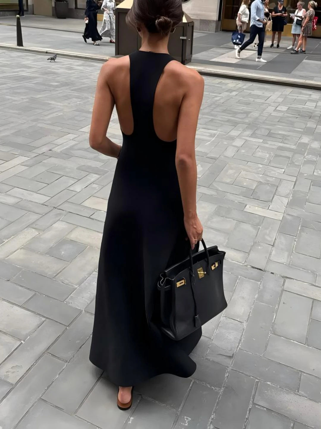 Pleated Halter Dress