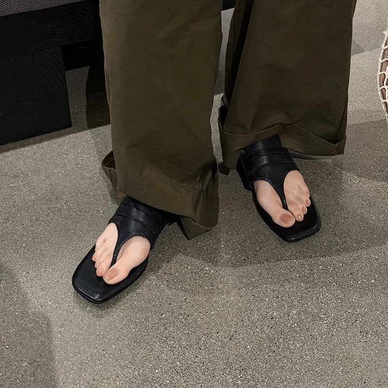 Leather Clip Sandals