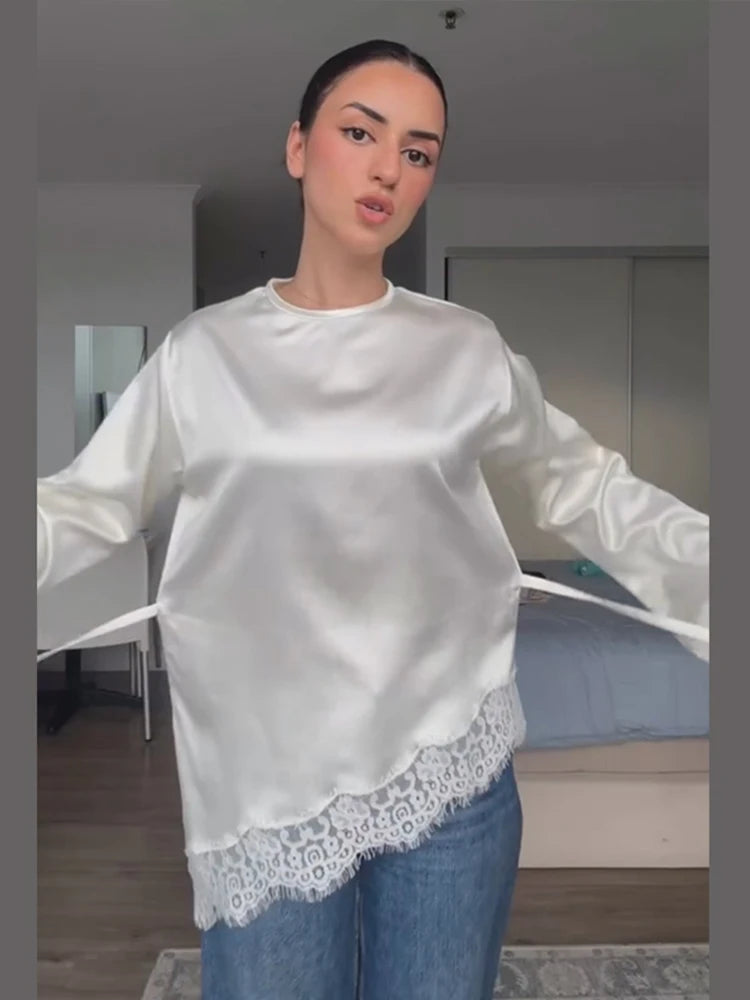 Satin Lace Blouse