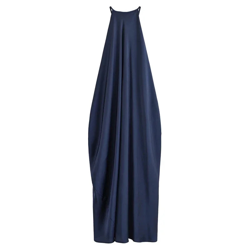 Pleated Backless Maxi