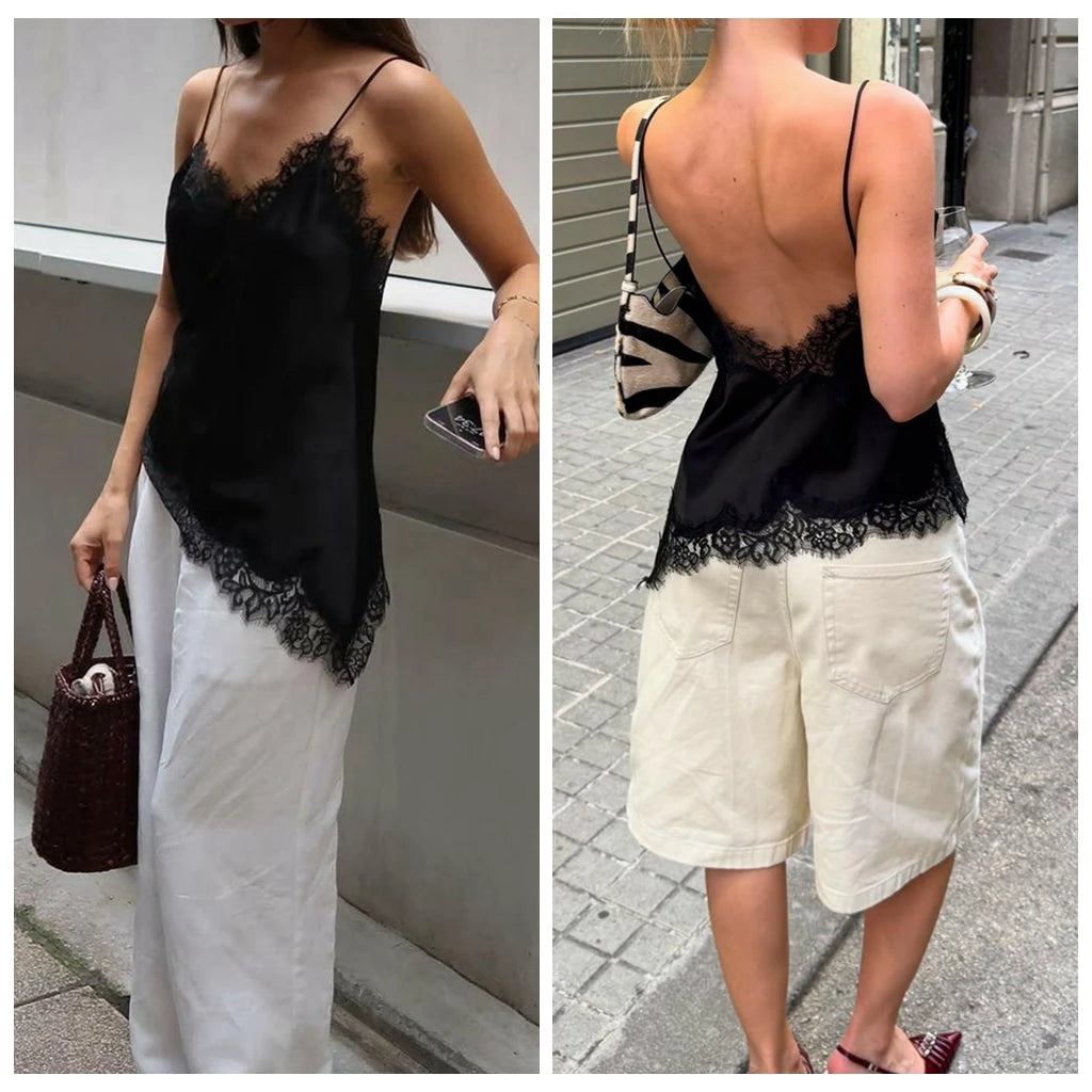 Lace Satin Cami