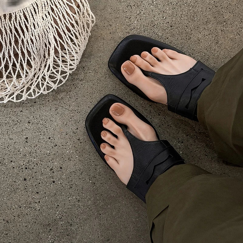 Leather Clip Sandals