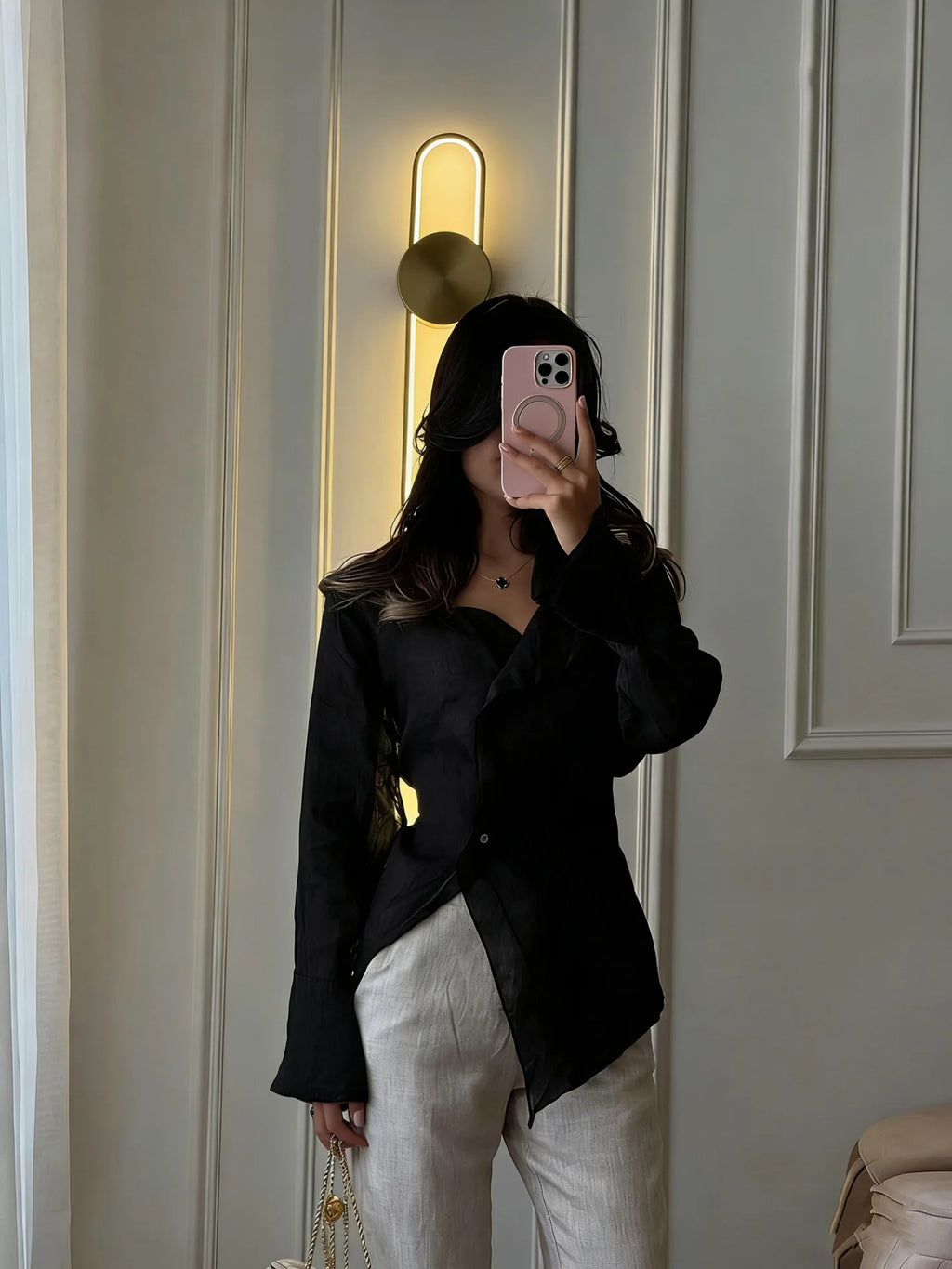 Linen V Blouse