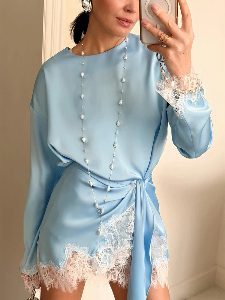 Lace Satin Dress