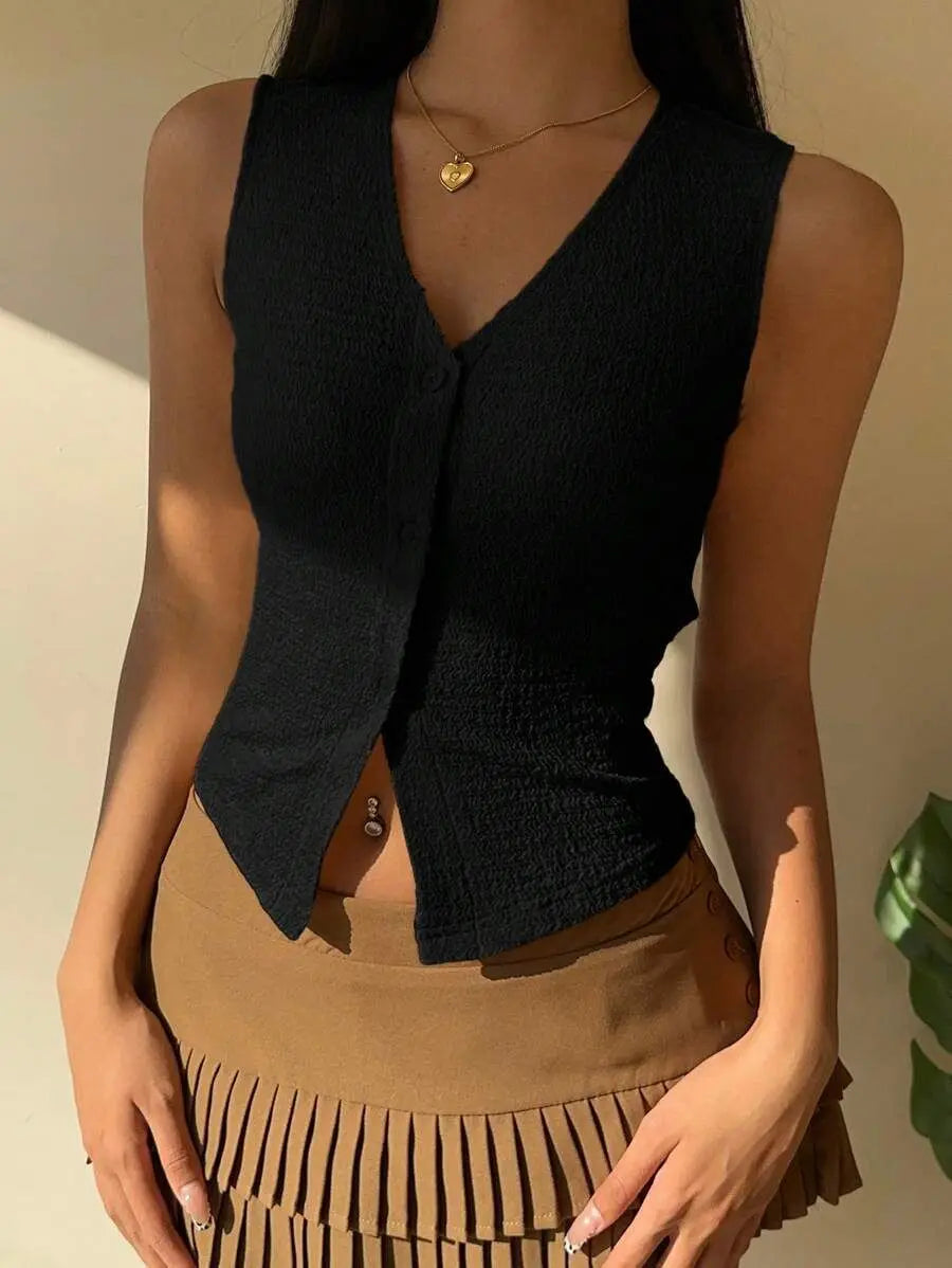 Knit Button Vest