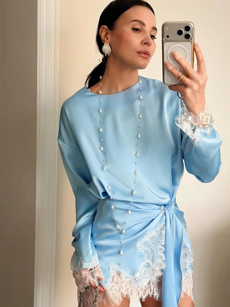 Lace Satin Dress