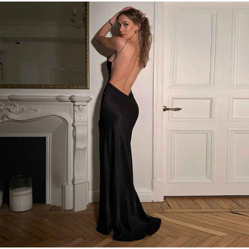 Backless Satin Gown