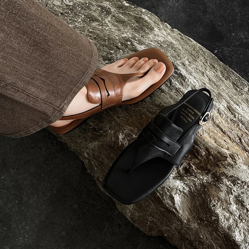 Leather Clip Sandals