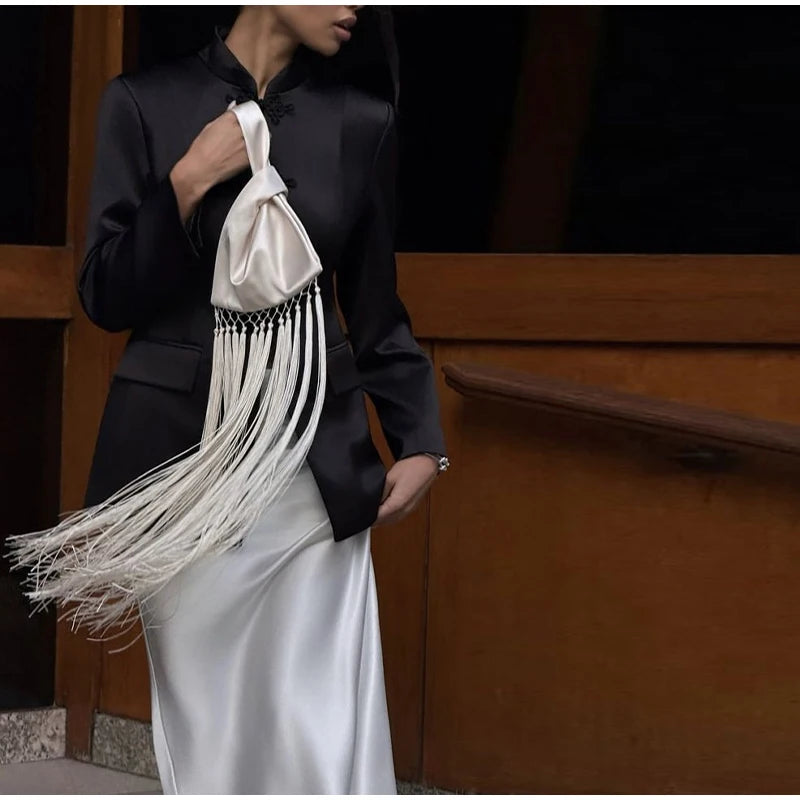 Tassel Satin Handbag