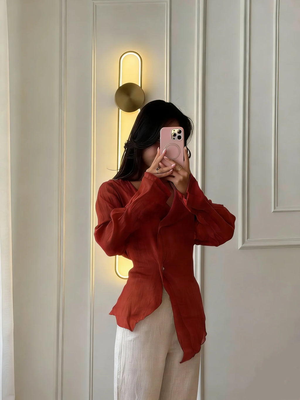 Linen V Blouse