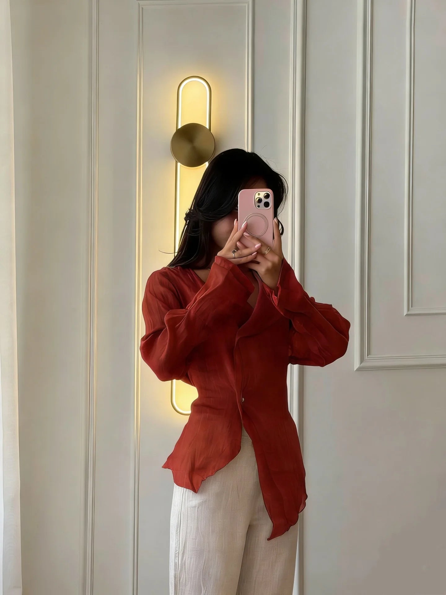 Linen V Blouse