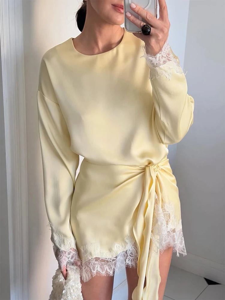 Lace Satin Dress