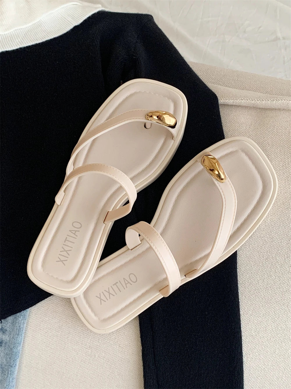 Velvet Toe Slides