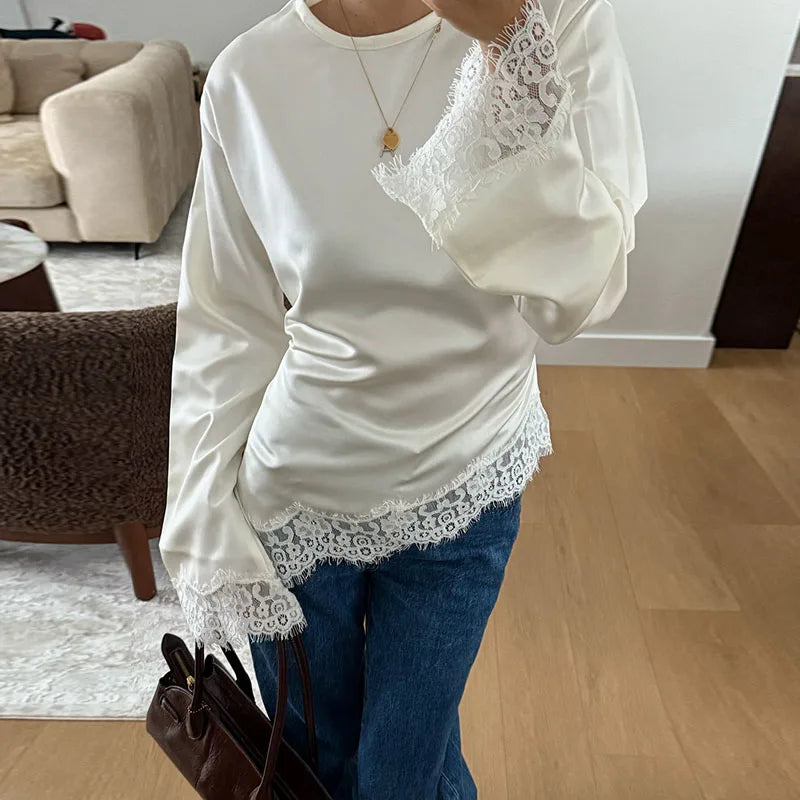 Satin Lace Blouse