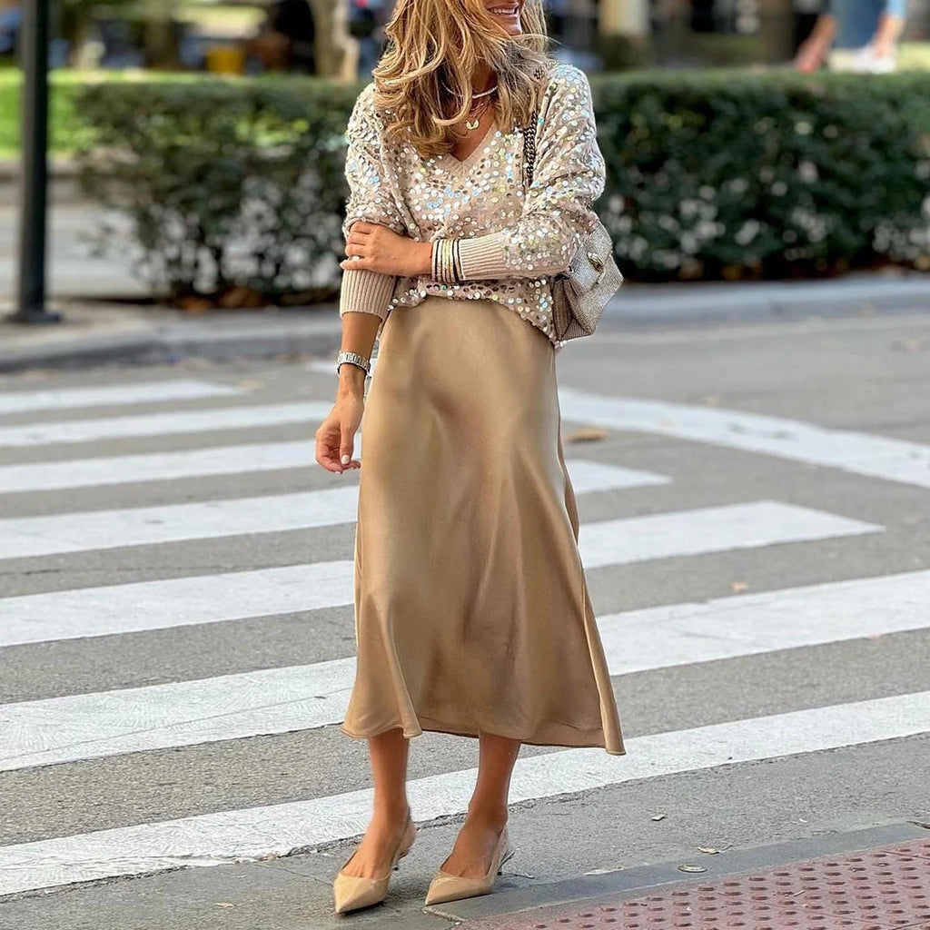 Satin Bias Skirt