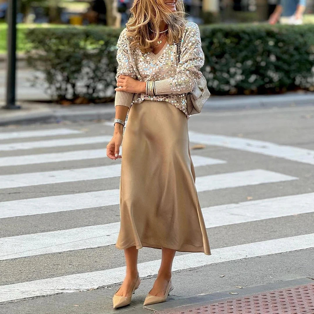 Satin Bias Skirt