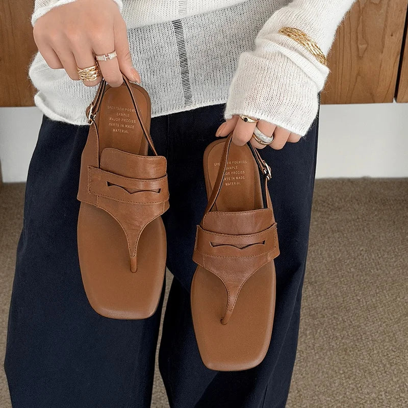 Leather Clip Sandals