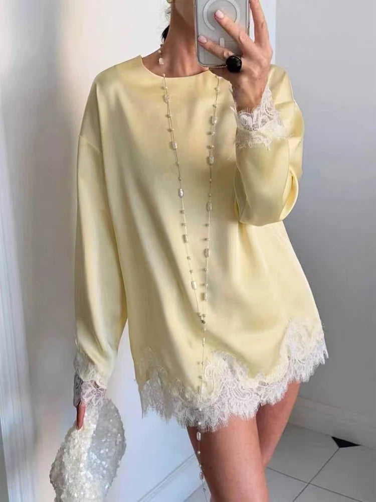 Lace Satin Dress