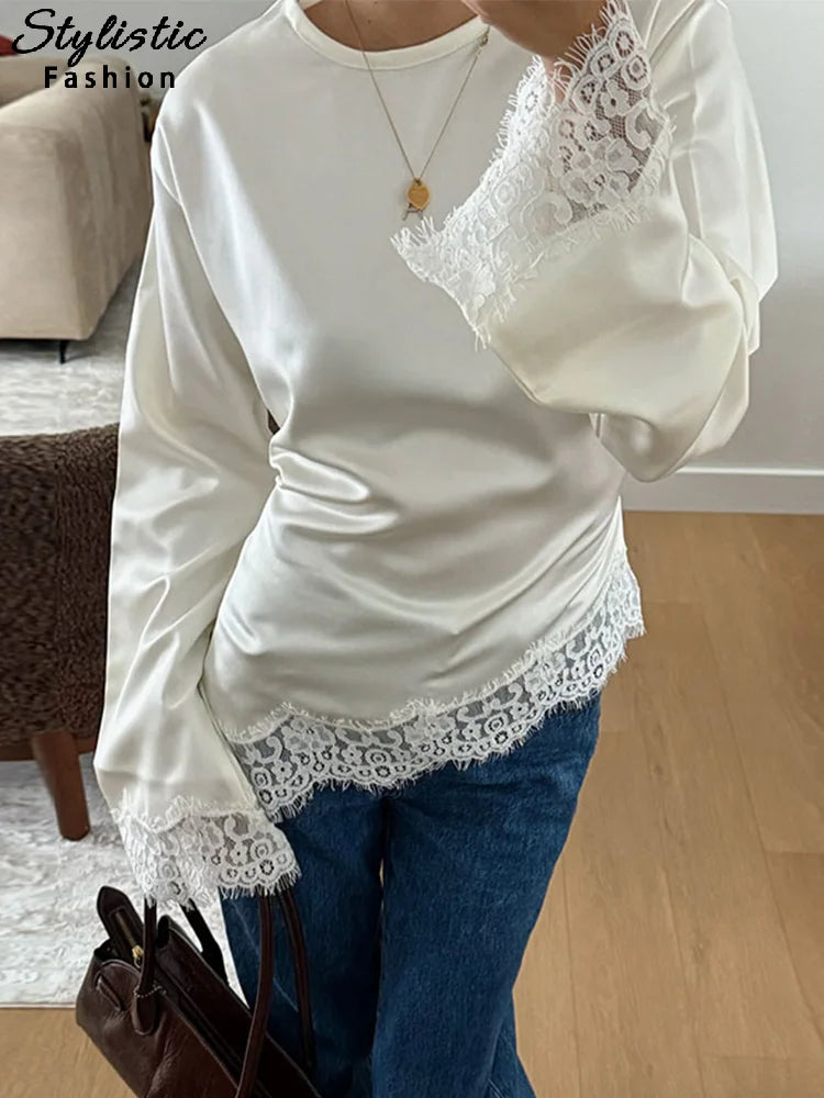 Satin Lace Blouse
