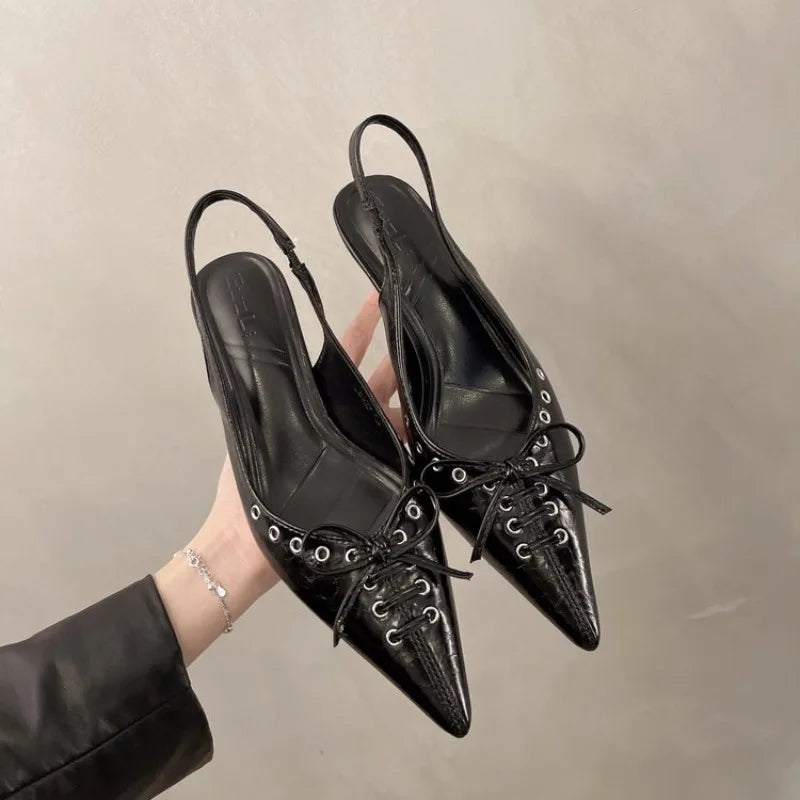 Bow Kitten Slingbacks