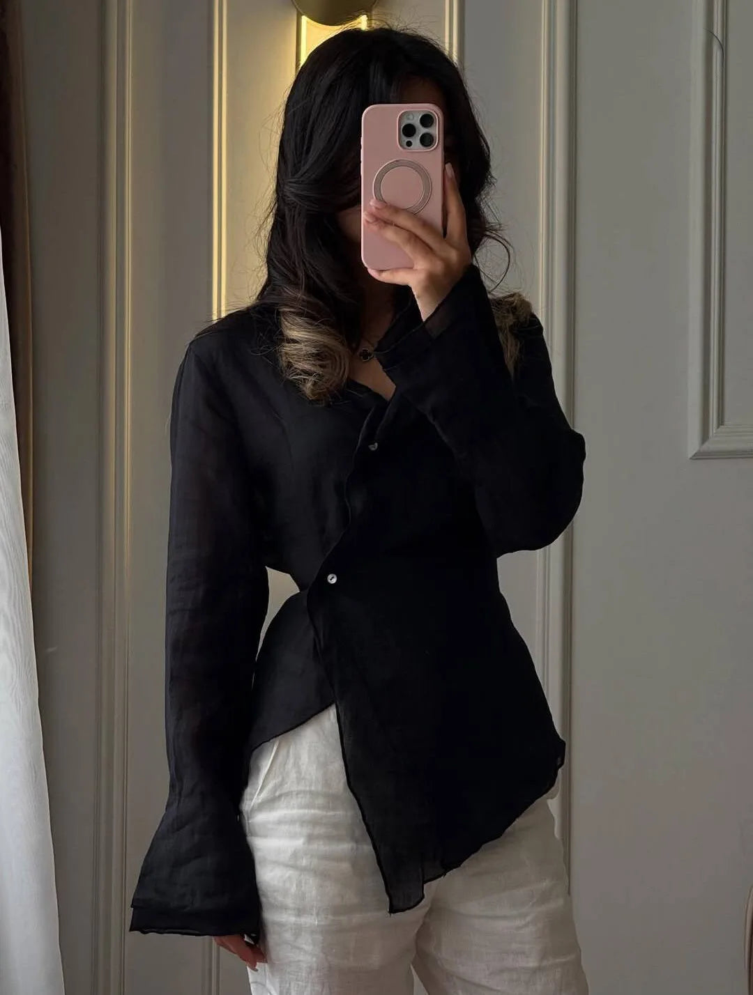 Linen V Blouse